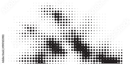 Abstract Halftone Dot Pattern Creating a Dynamic Visual Effect.