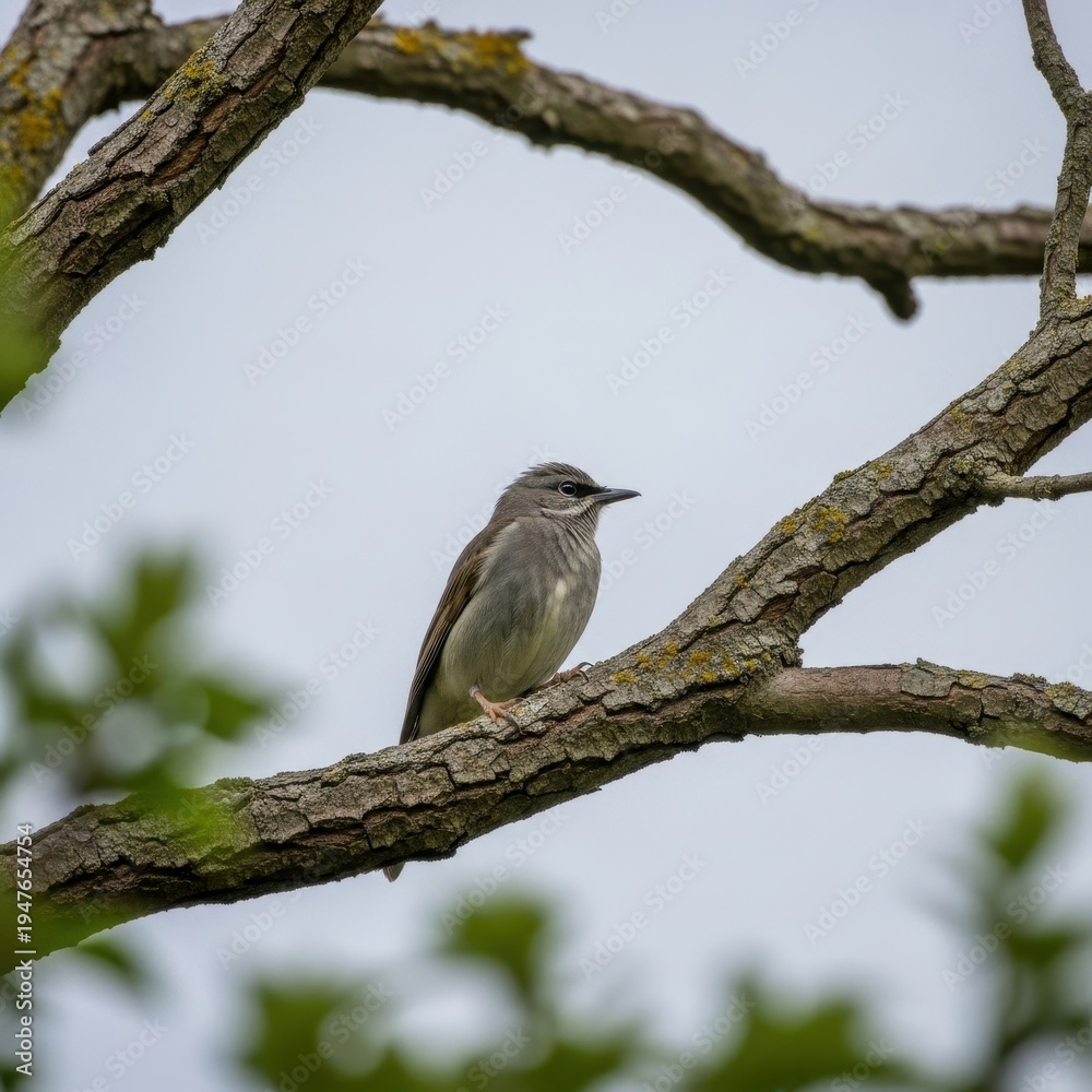 Obraz premium Small bird perched on a tree branch in nature.