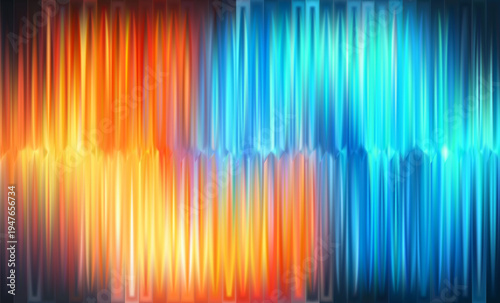 Ice fire bg. Red and blue ribbed glass background.