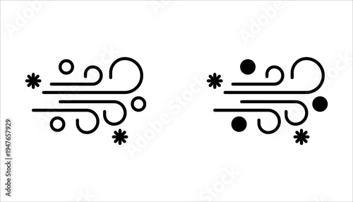 wind icon set, air symbol icons, isolated on white background. vector illustration.