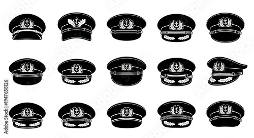 Collection of Captain Hats Icons