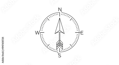 Compass Rose Illustration - Navigation Guidance