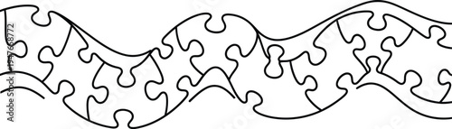 Interlocking puzzle pieces forming a wavy line