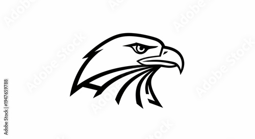 Stylized Illustration of a Majestic Eagle Head in Profile