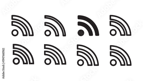 Wireless Signal Icons Collection Wi-Fi Symbols Set Network Connection Icons Vector Art