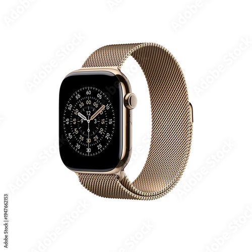 Gold Smartwatch with Metallic Milanese Loop Band