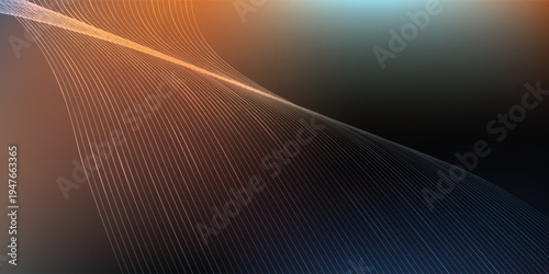 Abstract flowing lines with warm and cool color gradient background.