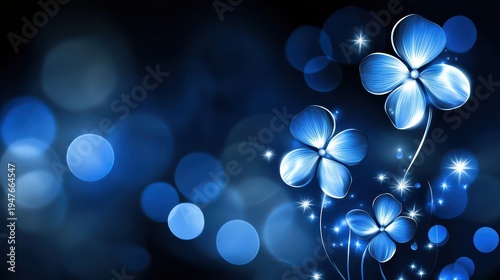 Blue flower wallpaper adorns surface with vibrant petals close up captures delicate blue flowers in captivating pattern
