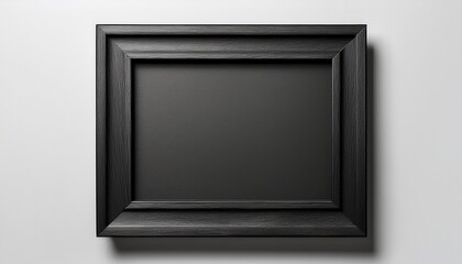 black wooden square picture frame on white background generative ai