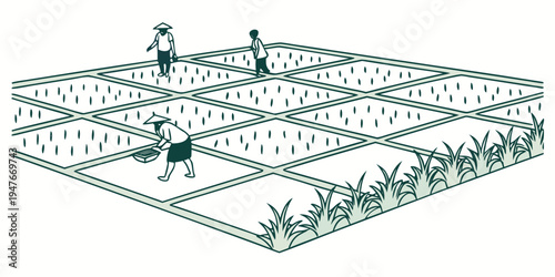 A green metal grid fence with pointed tops Vector