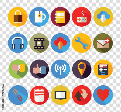 social media icons vector art 