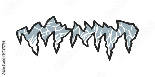 A gray icicle with a jagged edge Vector