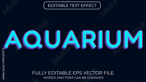 Aquarium editable 3d text effect