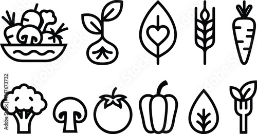 Set of 10 vegetable icons vector