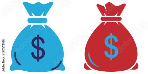 Money bags icon symbolizing wealth and finance concept eps 10