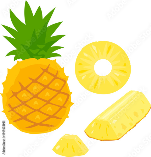 カットしたパイナップル