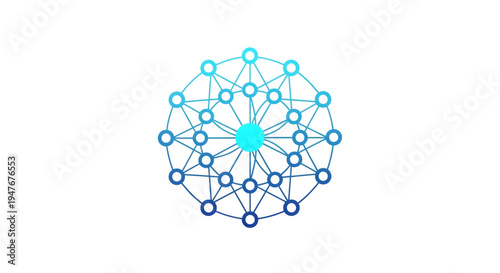 Wallpaper Mural Blue network connection icon with nodes and lines isolated on White Background video Torontodigital.ca