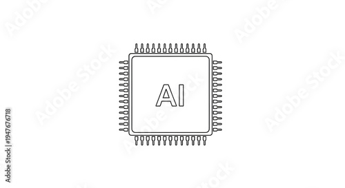 Wallpaper Mural AI microchip illustration, technology concept isolated on White Background png Torontodigital.ca