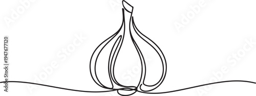 clove vegetable concept continuous line draw design graphic. one line art icon drawing vector