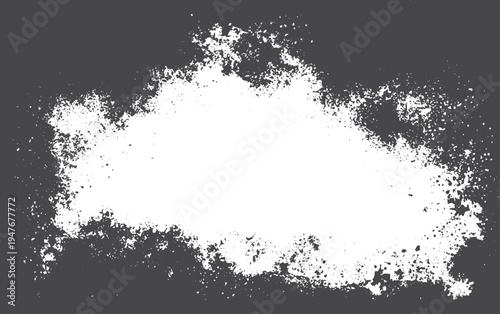 White grunge texture overlay with distressed splatter pattern on dark gray background