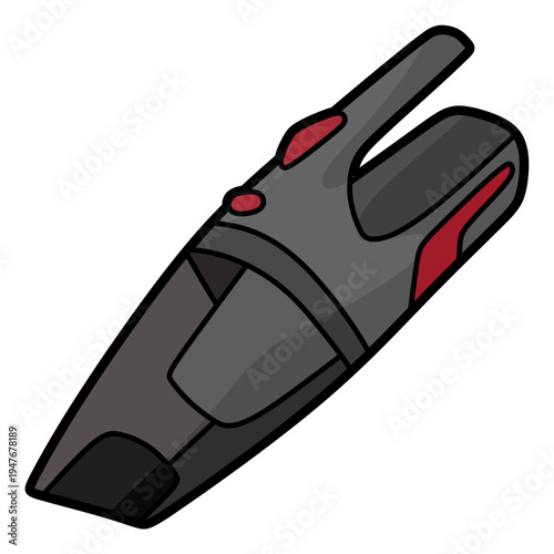 simple colored handheld vacuum cleaner vector