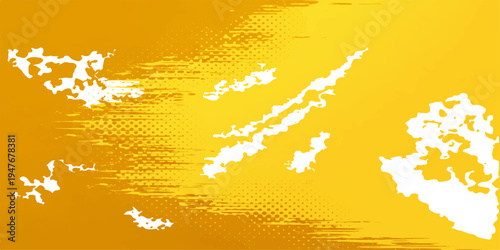 An abstract autumn vector illustration features a decorative floral pattern of orange leaves and yellow flowers on a grunge gold background for a seasonal nature design