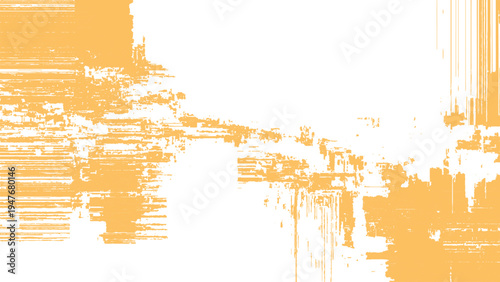 Yellow grunge texture with white background and distressed brush strokes design element