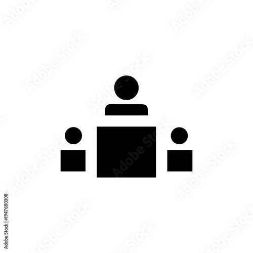 Conference table meeting icon representing teamwork discussion and collaboration Vector illustration