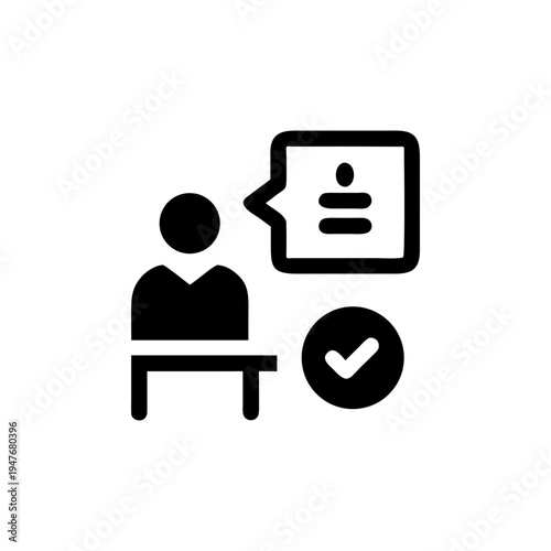 Human resources recruitment interview icon showing hiring process and candidate selection Vector illustration