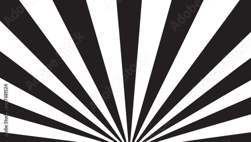 Black and white sunburst pattern with radiating geometric stripes