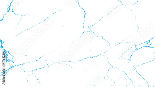 Blue veins on white marble texture background abstract design