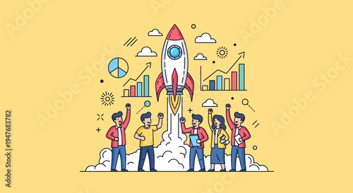 Team work hard to start a new rocket and hit big goals in a fast way