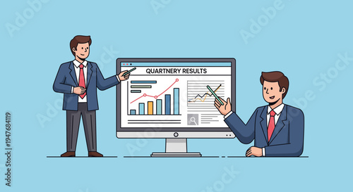 Two men look at data to plan the work and win for the team soon