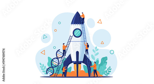 Team work on a ship for a new start up launch and fast firm growth goal success