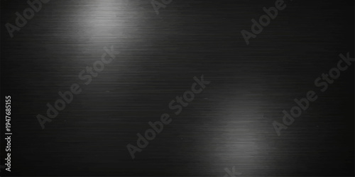 Industrial brushed stainless steel plate with a dark gray metallic texture and shiny silver pattern for a modern material backdrop