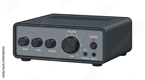 portable amplifier isolated on white