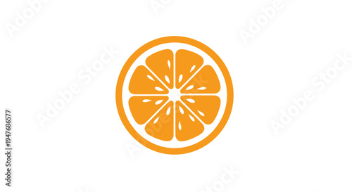 A vibrant orange slice illustration with a white background