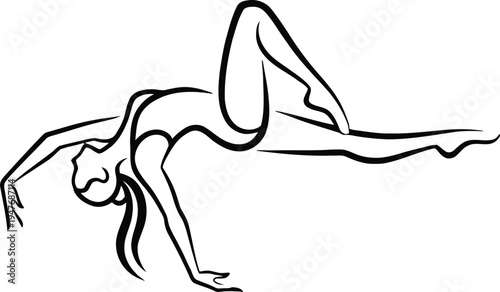 Vector illustration of a woman in yoga pose