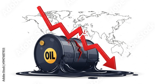 Oil Barrel with Red Arrows.