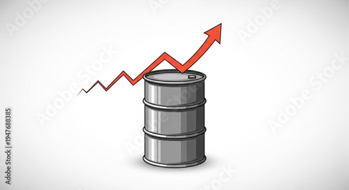 Oil Barrel with Rising Graph.