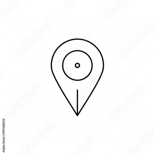 Simple black location pin icon.