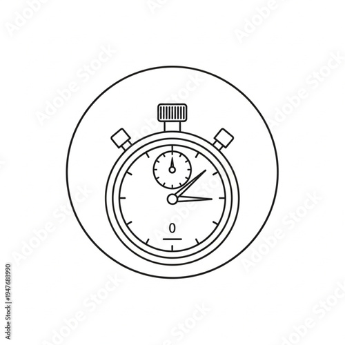 Stopwatch timer clock with hands.
