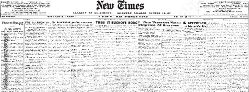 Black and white vintage newspaper page with columns of text and headlines