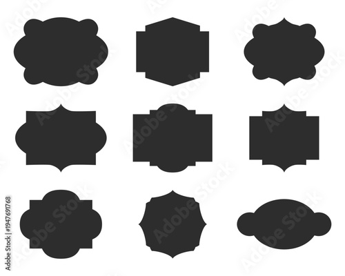 Decorative frames vector set various shapes for graphic design elements. graphic style with abstract shapes templates for social. vector illustration