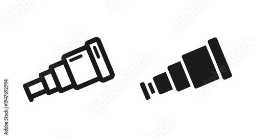 Two black and white camera lenses on a pure for photography