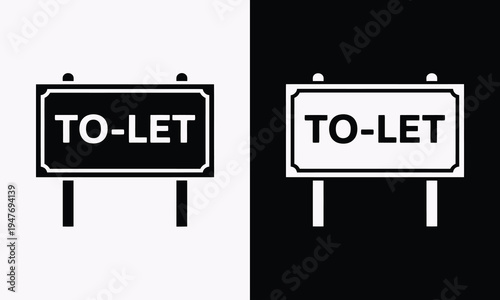 To let rental board icon house for rent sign vector