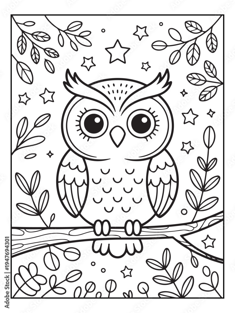 Fototapeta premium cute animals coloring pages for adults,teens and kids with forest background all animals.