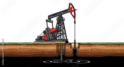 Oil Pump Jack Drilling Rig.