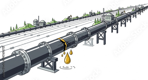 Oil Pipeline Industrial Transport System.