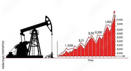 Oil Pump Jack and Graph.